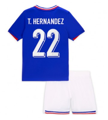 Frankrike Theo Hernandez #22 Hemmakläder Barn EM 2024 Kortärmad (+ Korta byxor)